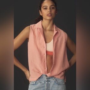 NWT Cloth & Stone Sleeveless Notch Collar Shirt